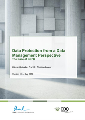 Work report: Data Protection from a data management perspective: The case of GDPR