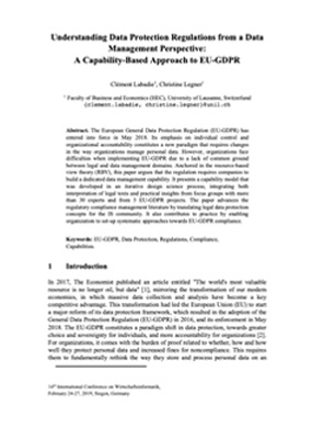 Research article: Understanding Data Protection Regulations from a Data Management Perspective: A Capability-Based Approach to EU-GDPR