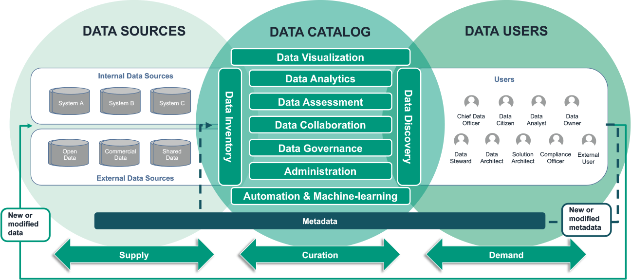 What is data catalog vs data schema?