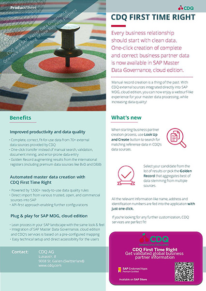 Factsheet CDQ SAP MDG