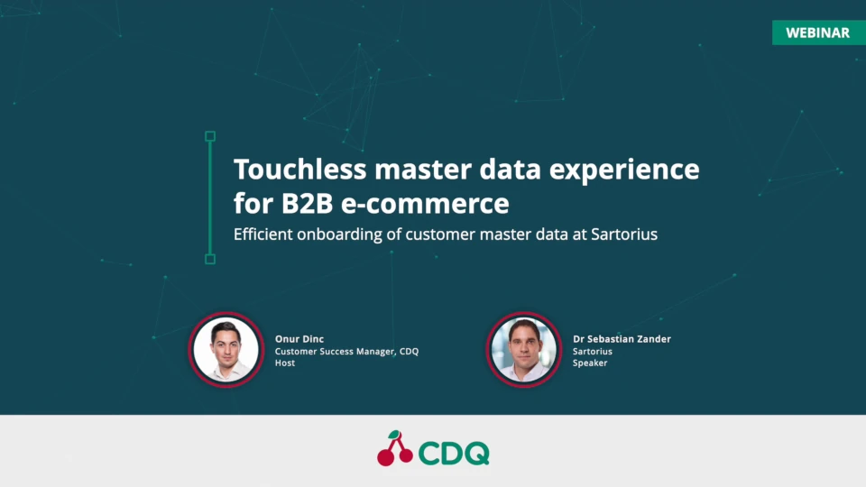 Touchless master data experience for B2B e-commerce