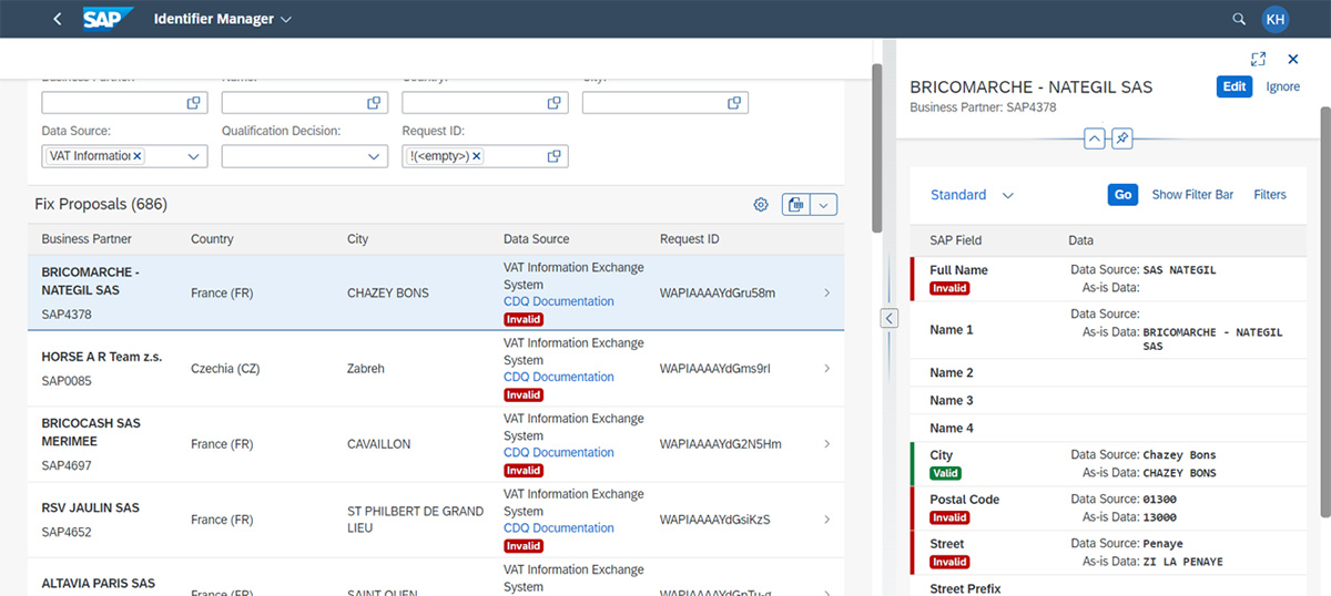 Name Browse, check, and approve proactive fix proposals for your SAP Business Partners from tax authorities