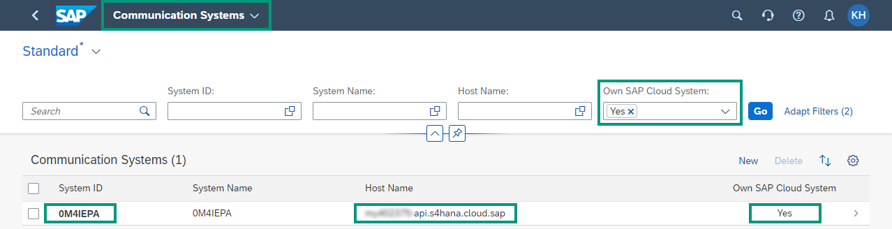 System ID and Host Name of your S4HANA system