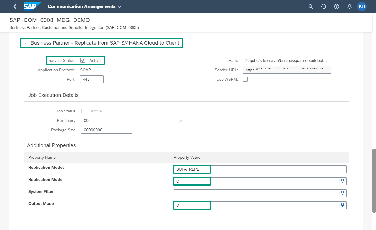 Configuration of SOAP web service for Business Partner Replication from S4HANA to MDG CE