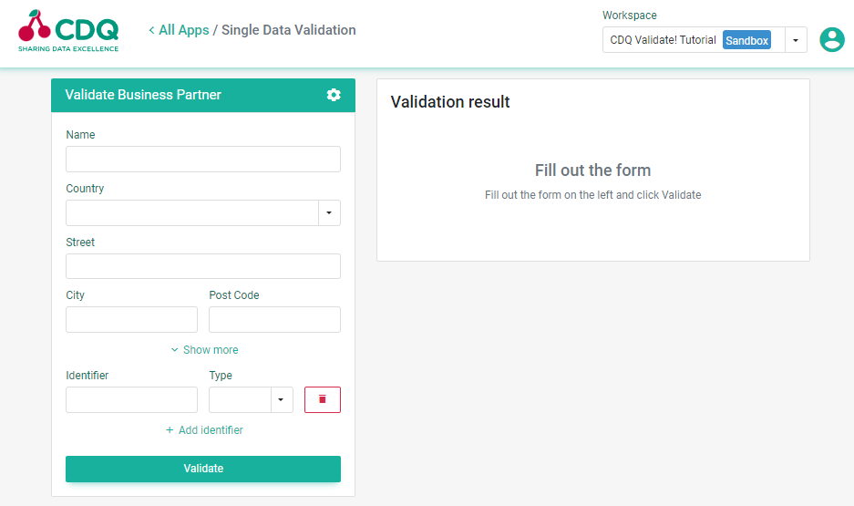 Single Data Validation App