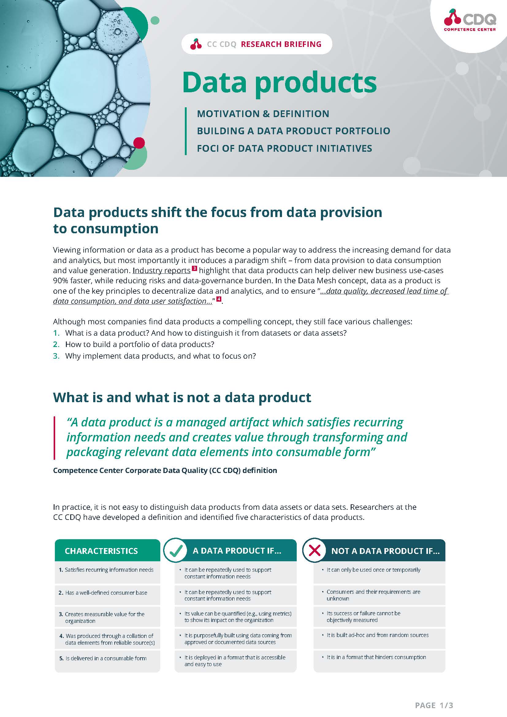 C CDQ Research Briefing Data Products