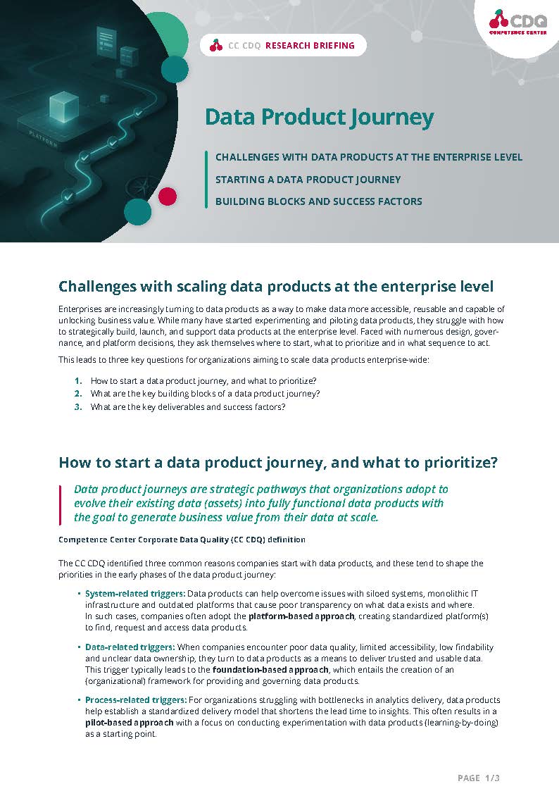 CC CDQ Research Briefing - Data Product Journey
