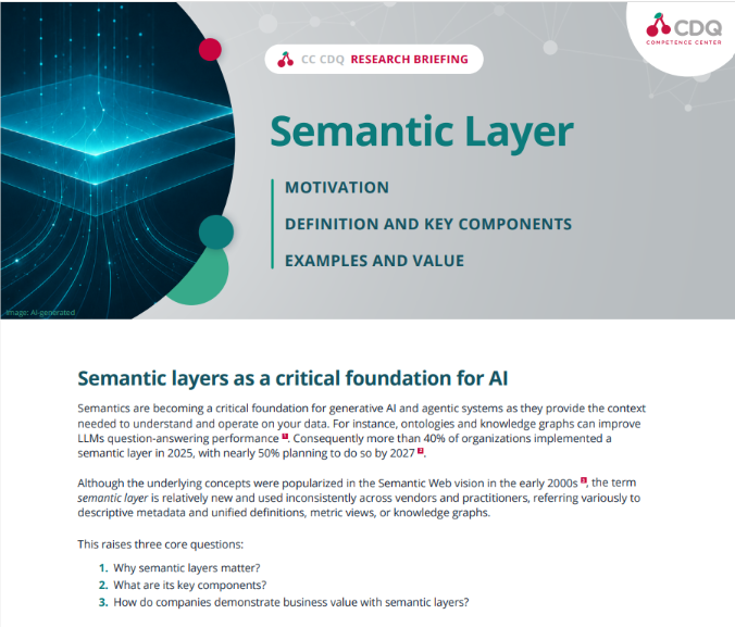 CC CDQ Research Briefing Semantic Layer