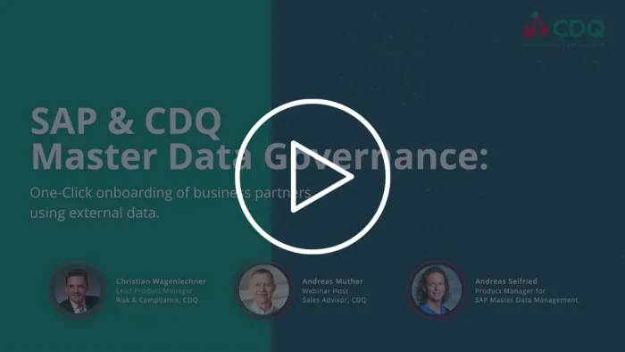 SAP CDQ Master Data Governance