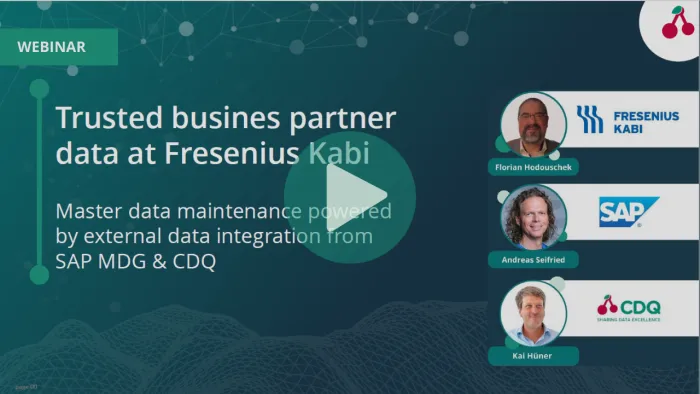 Trusted business partner data at Fresenius Kabi